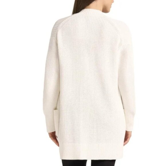 NEW Max & Mia Women's XS Ivory Open Front Cardigan With Pockets 100% Cotton - Picture 2 of 11